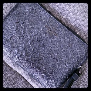 Charcoal/Black Coach Wristlet
